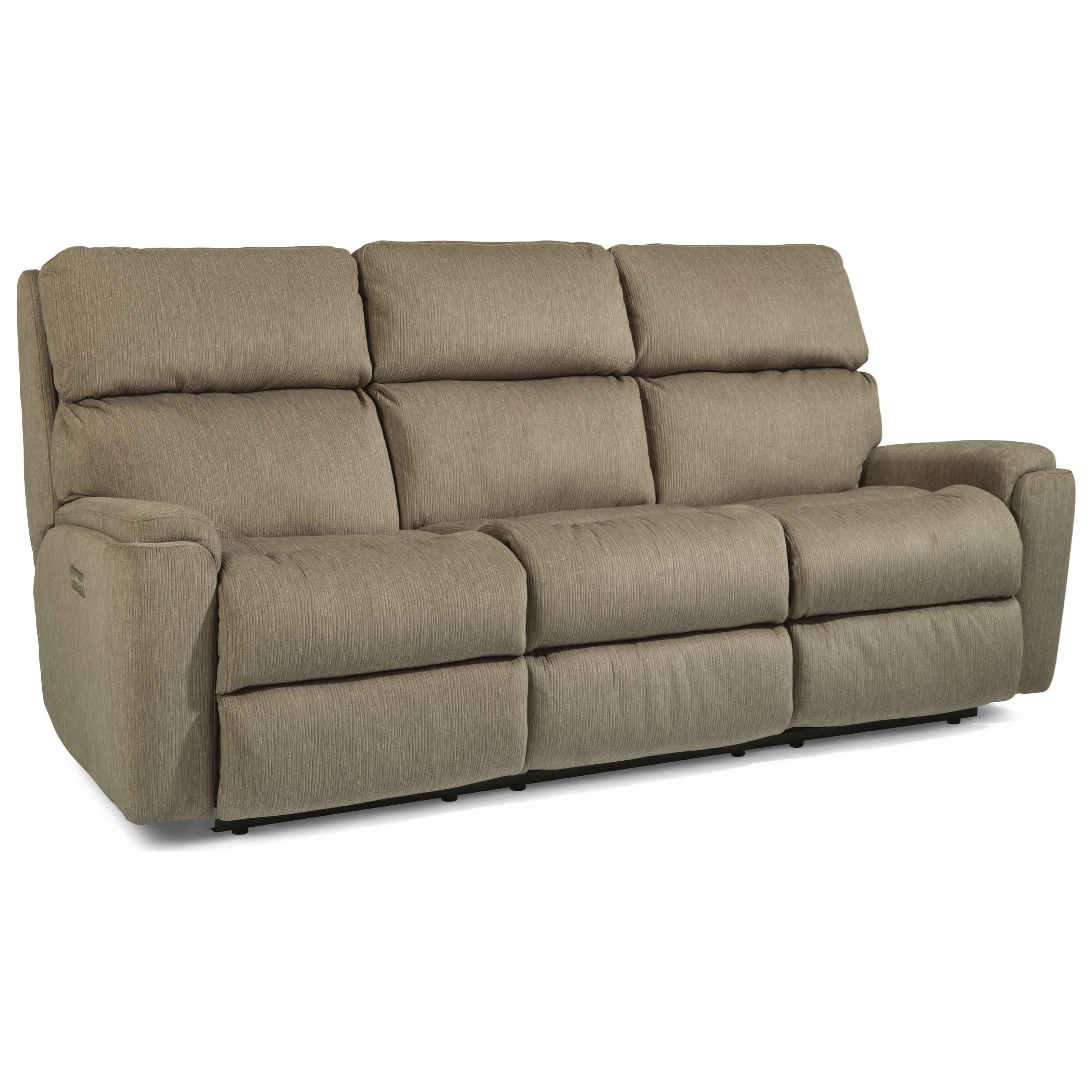 Flexsteel Rio Casual Power Reclining Sofa with Power Headrests Conlin's Furniture Reclining